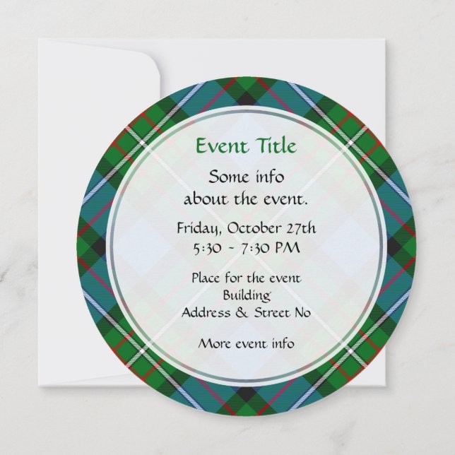 Clan Ferguson Tartan Invitation (Back)