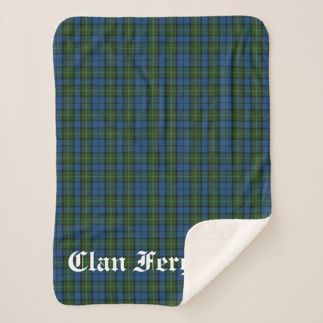 Clan Ferguson Tartan Sherpa Blanket (Front)