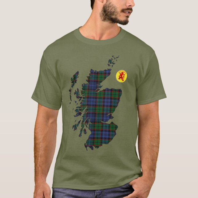 Clan Fletcher [EDIT] Tartan Map T-Shirt (Front)