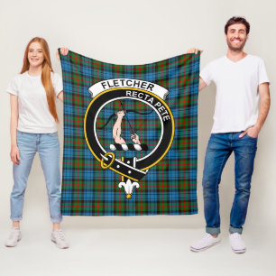 Clan Fletcher of Dunan Tartan Plaid Fleece Blanket