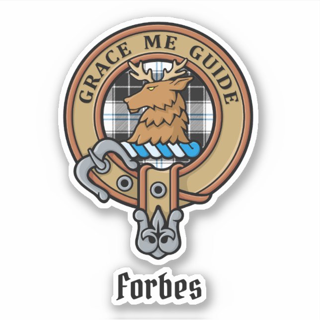 Clan Forbes Crest over Dress Tartan (Front)