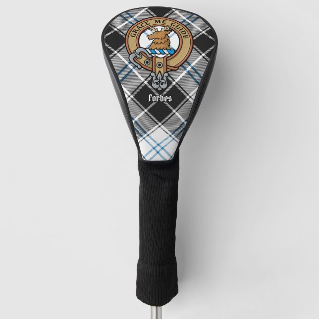 Clan Forbes Crest over Dress Tartan Golf Head Cover (Front)