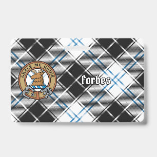 Clan Forbes Crest over Dress Tartan ID Badge