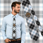 Clan Forbes Crest over Dress Tartan Tie<br><div class="desc">Clan Forbes crest badge surrounded by a strap and buckle over dress tartan background. Custom text.</div>