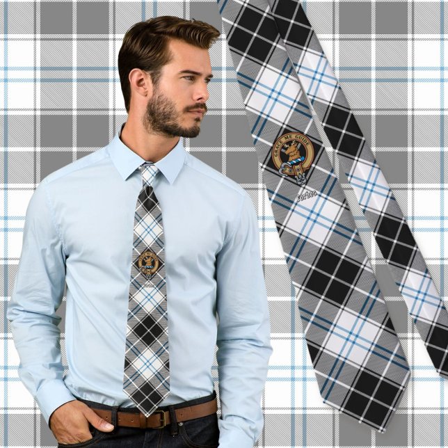 Clan Forbes Crest over Dress Tartan Tie (Creator Uploaded)