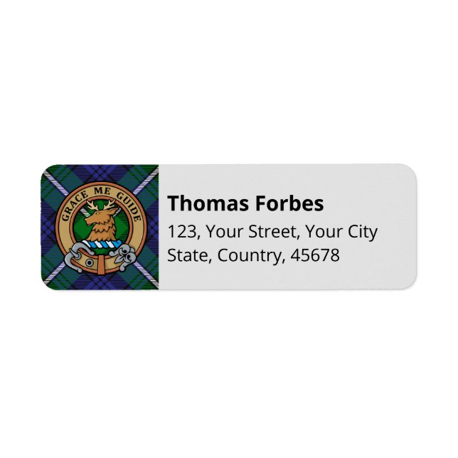 Clan Forbes Crest over Tartan (Front)
