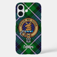 Clan Forbes Crest over Tartan