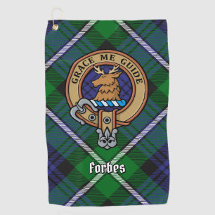 Clan Forbes Crest over Tartan Golf Towel