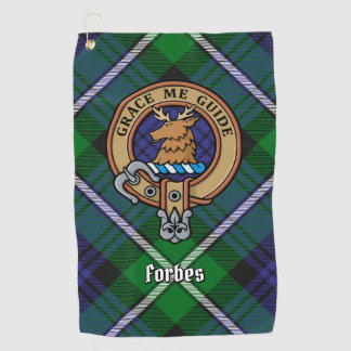 Clan Forbes Crest over Tartan Golf Towel