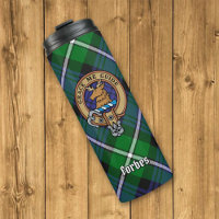 Clan Forbes Crest over Tartan