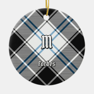 Clan Forbes Dress Tartan Ceramic Tree Decoration