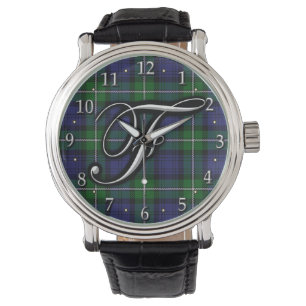 Clan Forbes Letter F Monogram Tartan Watch