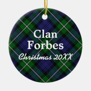 Clan Forbes Scottish Tartan Ceramic Tree Decoration