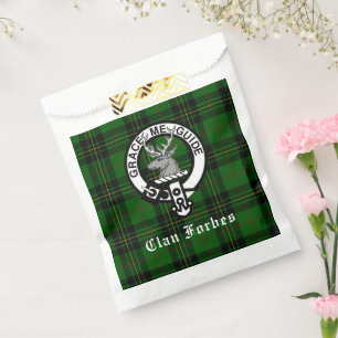 Clan Forbes Tartan and Crest Badge  Favour Bags