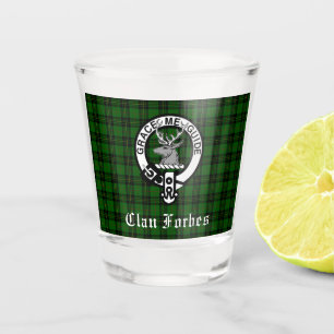 Clan Forbes Tartan and Crest Badge Shot Glass