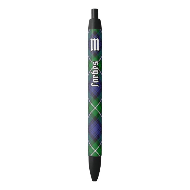 Clan Forbes Tartan Black Ink Pen (Front Vertical)