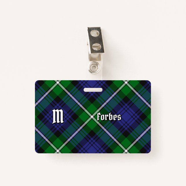 Clan Forbes Tartan ID Badge (Front with Clip)