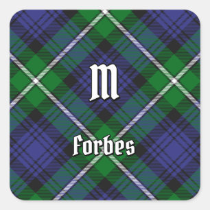Clan Forbes Tartan Square Sticker