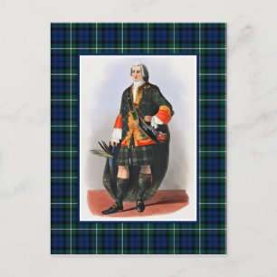 Clan Forbes Vintage Illustration Tartan Frame Postcard