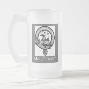 Clan Forrester Crest Frosted Glass Beer Mug