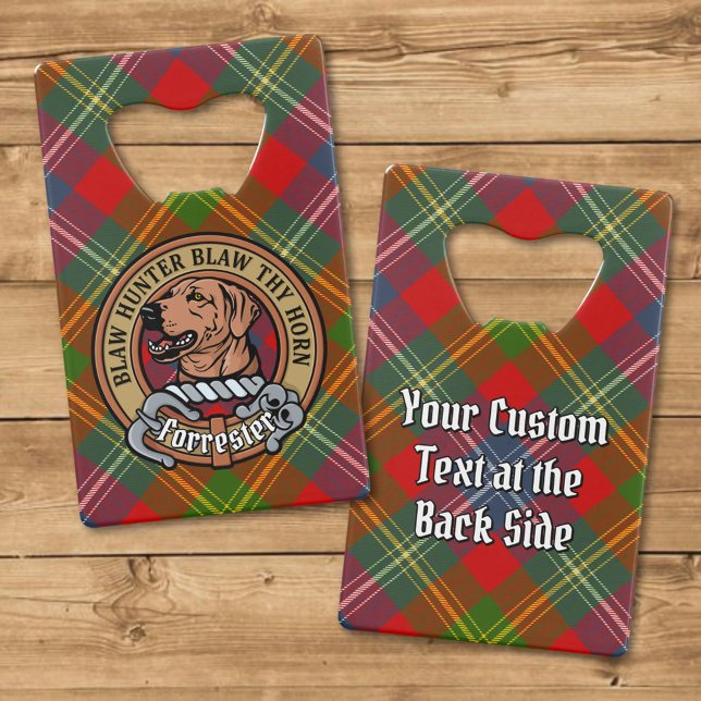 Clan Forrester Crest over Tartan (Creator Uploaded)