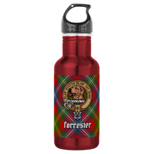 Clan Forrester Crest over Tartan 532 Ml Water Bottle