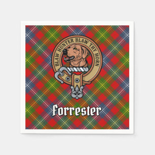 Clan Forrester Crest over Tartan Napkin