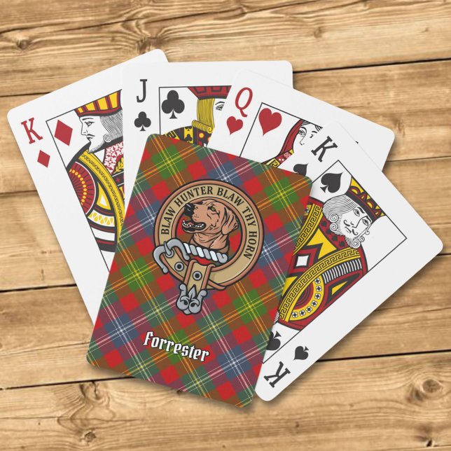 Clan Forrester Crest over Tartan Playing Cards (Creator Uploaded)