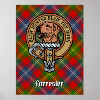 Clan Forrester Crest over Tartan