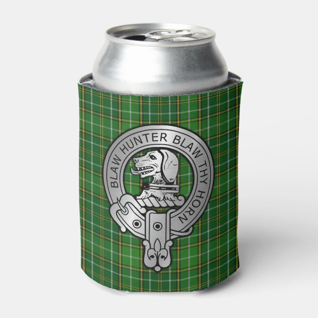 Clan Forrester / Foster Crest & Hunting Tartan Can Cooler (Can Front)