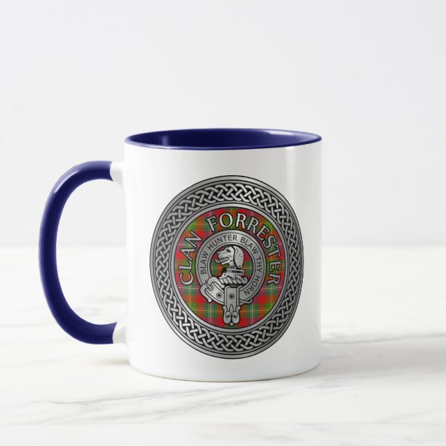 Clan Forrester | Foster Crest & Tartan Knot Mug (Left)