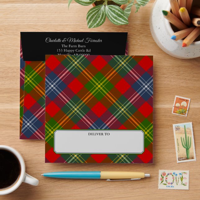 Clan Forrester Tartan Envelope (Desk)