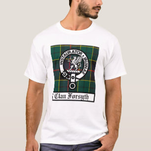 Clan Forsyth Crest Badge and Tartan T-Shirt