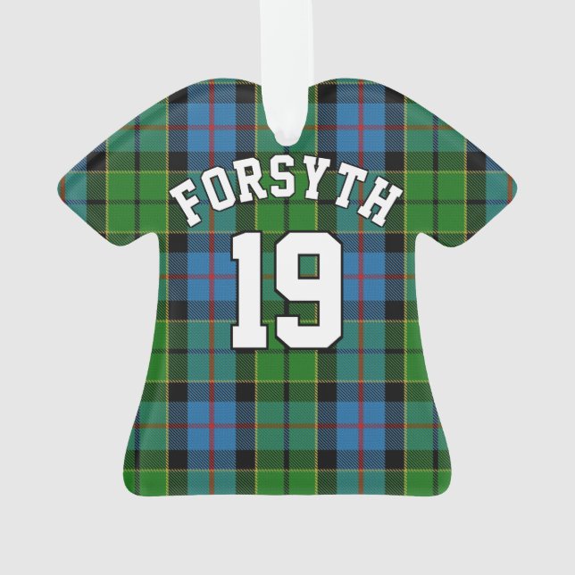 Clan Forsyth Tartan Christmas Jersey Ornament (Back)