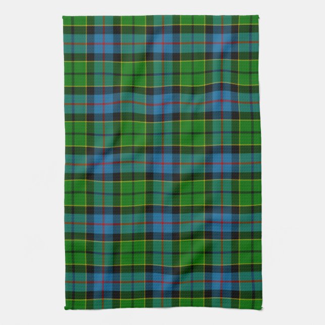Clan Forsyth Tartan Tea Towel (Vertical)
