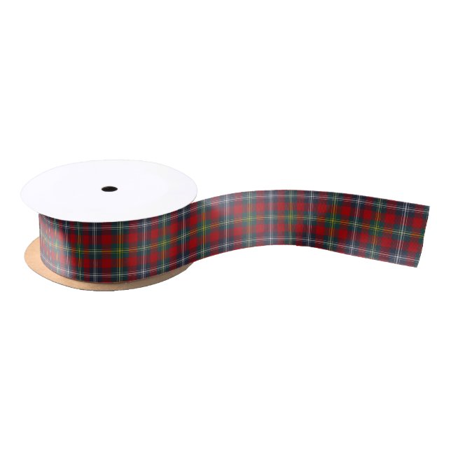 Clan Foster Modern Tartan Scottish Plaid Satin Ribbon (Spool)
