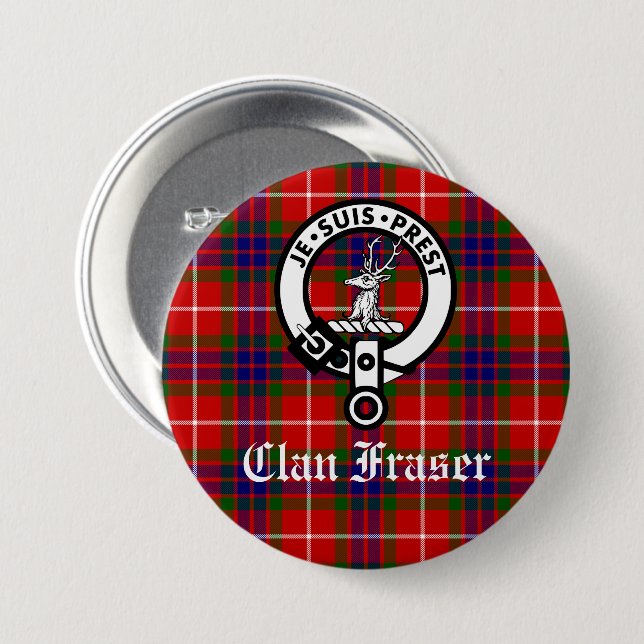 Clan Fraser Crest Badge and Tartan (Front & Back)