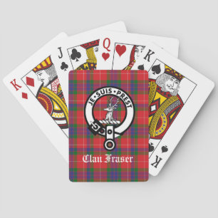 Clan Fraser Crest Badge & Tartan Custom Playing Cards