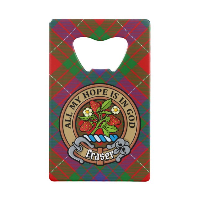 Clan Fraser Crest over Tartan (Front)