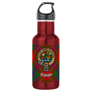 Clan Fraser Crest over Tartan 532 Ml Water Bottle