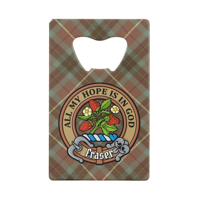 Clan Fraser Crest over Weathered Hunting Tartan (Front)