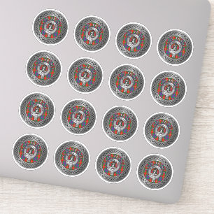 Clan Fraser Crest & Tartan Knot Sticker