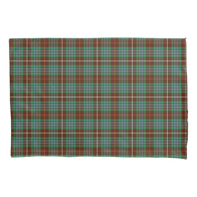 Clan Fraser Green, Brown and Blue Hunting Tartan Pillowcase (Front)