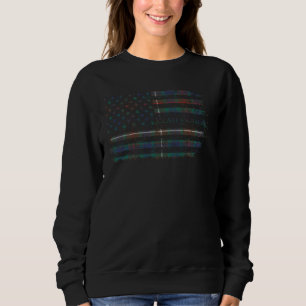 Clan Fraser Hunting Scottish tartan US flag kilt S Sweatshirt