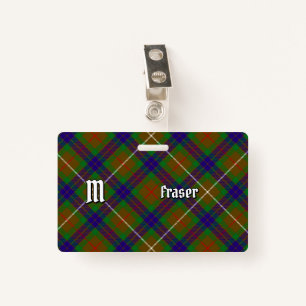 Clan Fraser Hunting Tartan Badge ID Badge