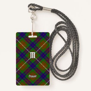 Clan Fraser Hunting Tartan Badge ID Badge
