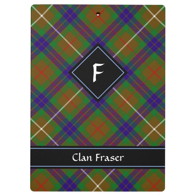Clan Fraser Hunting Tartan Clipboard (Back)