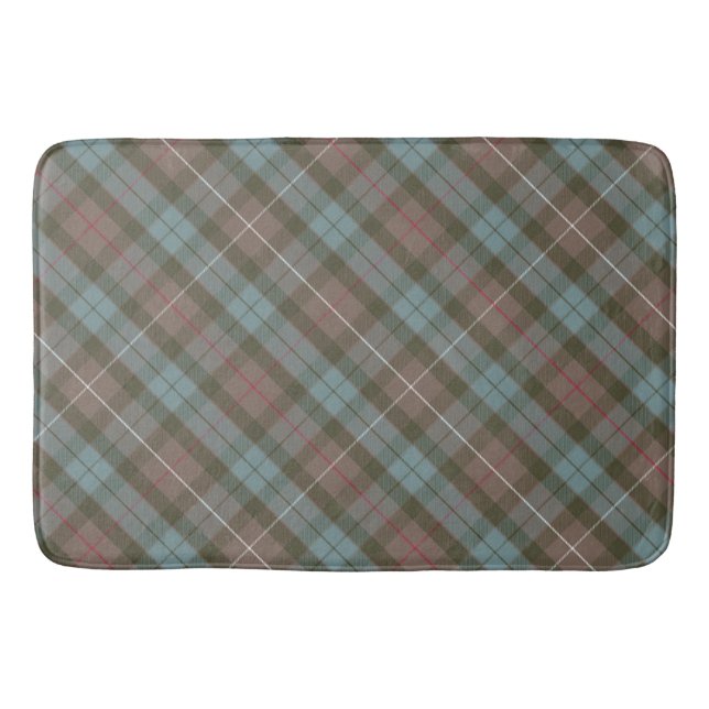 Clan Fraser Hunting Tartan Weathered - Rotated Bath Mat (Front)