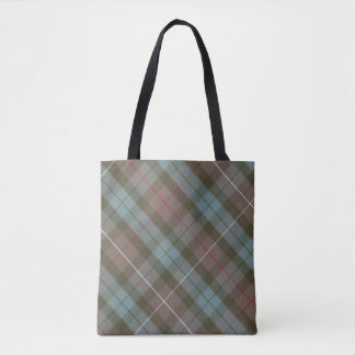 Clan Fraser Hunting Tartan Weathered - Rotated Tote Bag