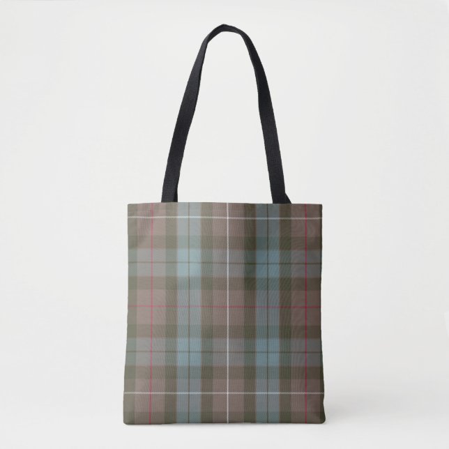 Clan Fraser Hunting Tartan Weathered Tote Bag (Front)